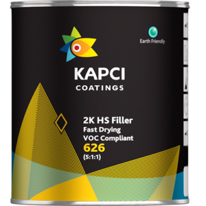 Kapci 626 2K HS Fast Drying Filler - VOC Compliant -white, black, grey 1L ,5:1